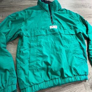 VINTAGE TOMMY JEANS pullover jacket packable roll up hood 1/4 zip medium womens